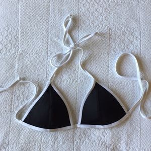 PINK black/white bikini top